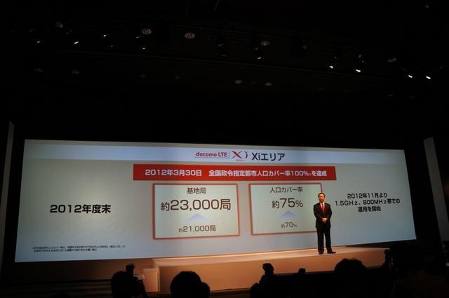 Xiエリア、2012年度末までに基地局も2万1000局から2万3000局に前倒しで達成するという