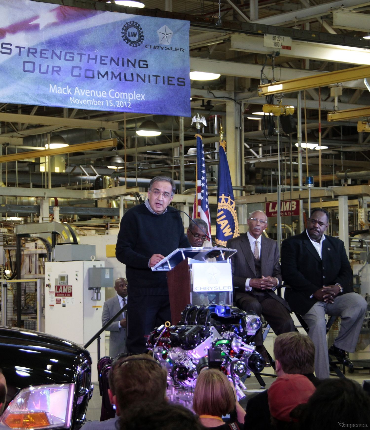 米国工場への投資を発表するクライスラーグループのセルジオ・マルキオンネ会長兼CEO