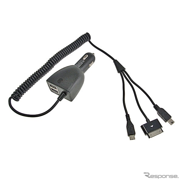 シガーソケット式スマートフォン充電ケーブル