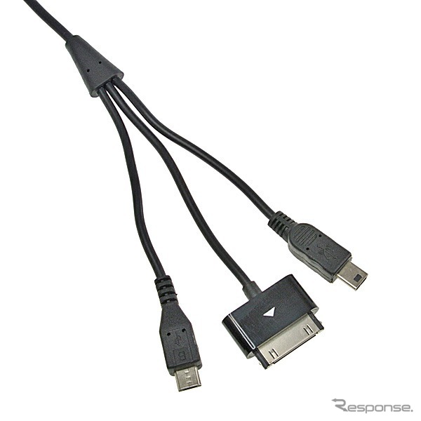 シガーソケット式スマートフォン充電ケーブル