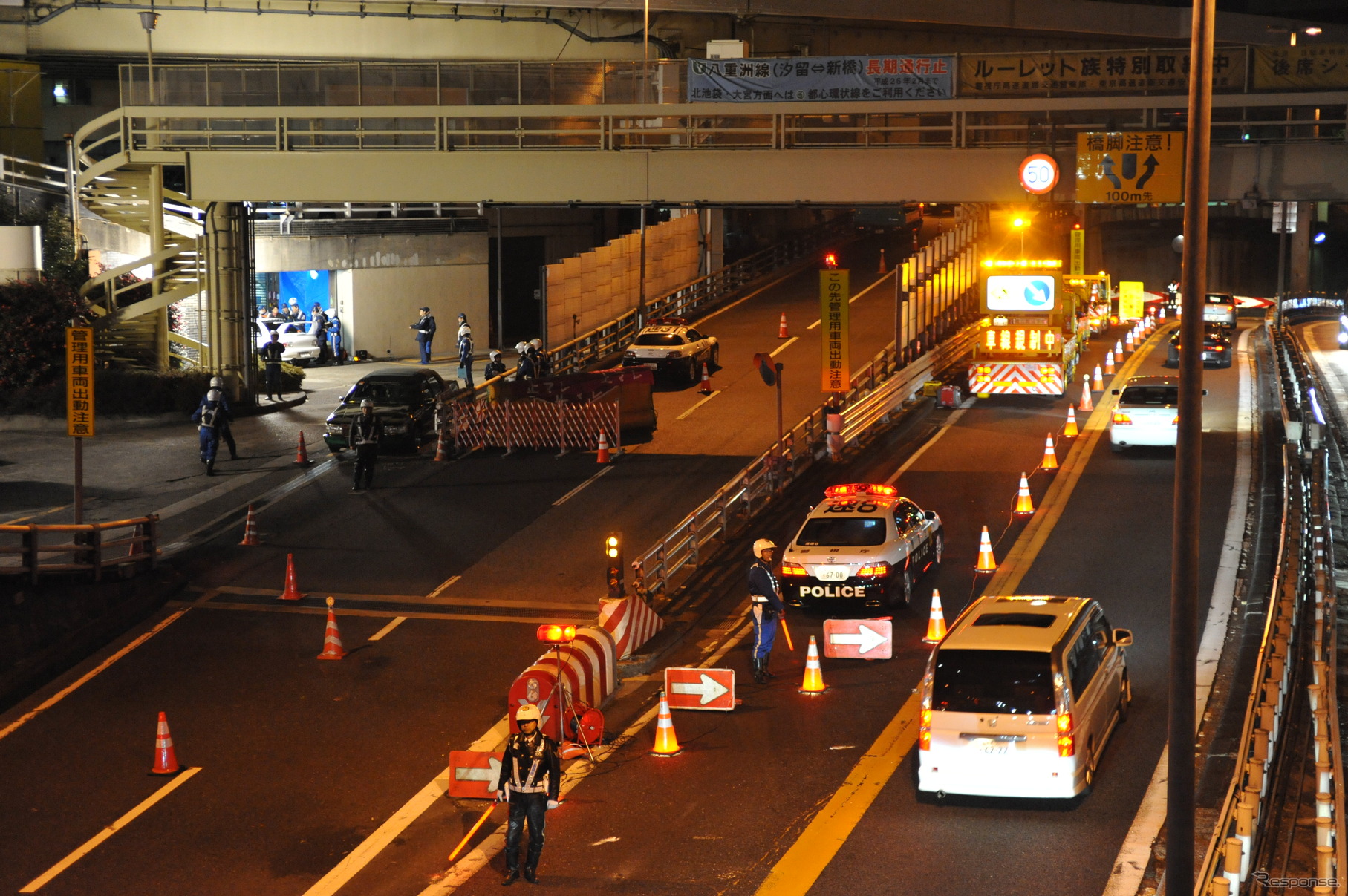 元旦の不正改造車両等に対する取締り（1日2時・中央区）