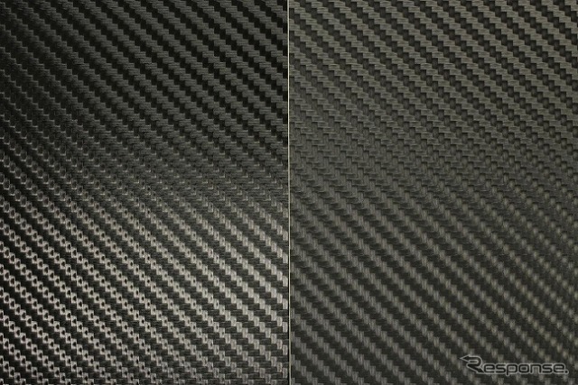 3Mカーラッピングフィルム、新色「カーボン調（ハイグロスブラック）」（左）と「カーボン調（ブラック）」（右）