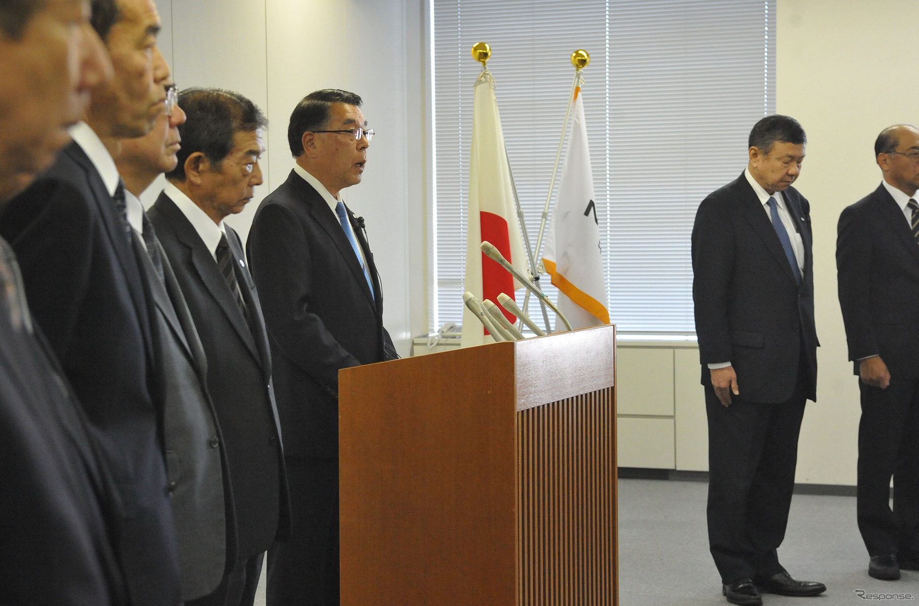 社員らを前に年頭挨拶する中日本高速・金子剛一社長CEO（1月4日・名古屋市、参考画像）