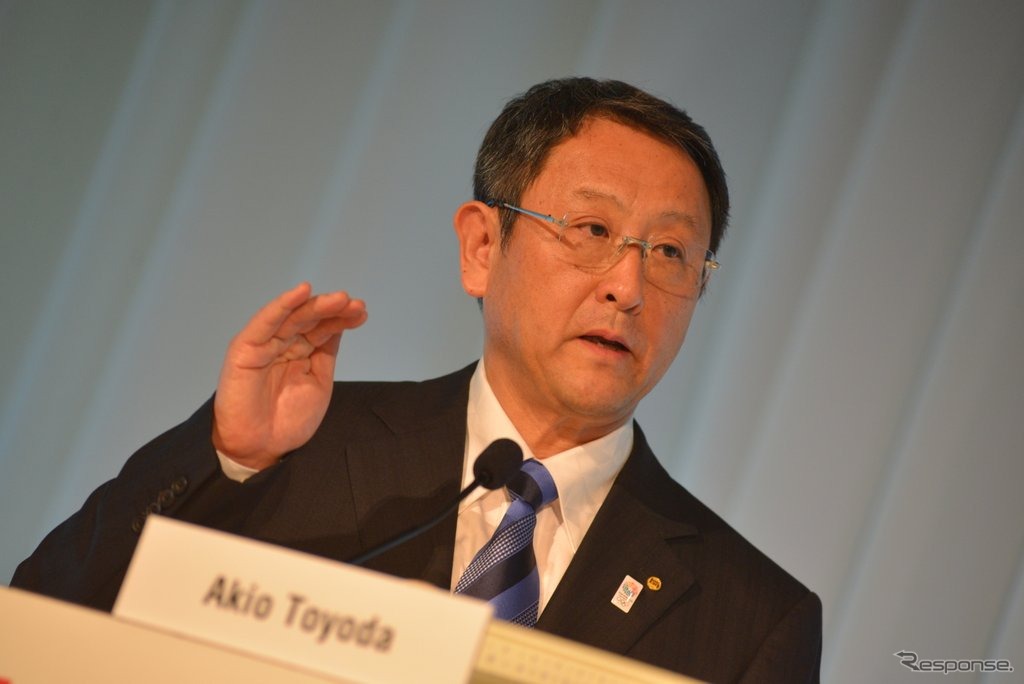 会見する豊田章男社長