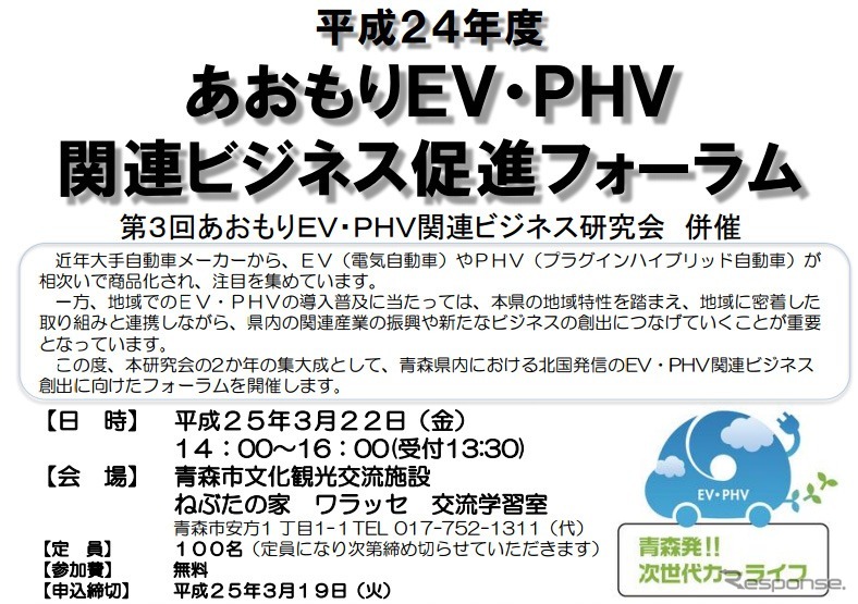 平成24年度あおもりEV・PHV関連ビジネス促進フォーラム