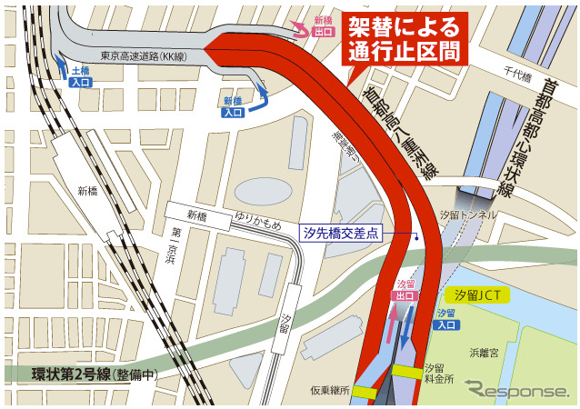 首都高八重洲線の長期通行止め期間が2カ月短縮、年内に終了