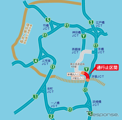 首都高八重洲線の長期通行止め期間が2カ月短縮、年内に終了