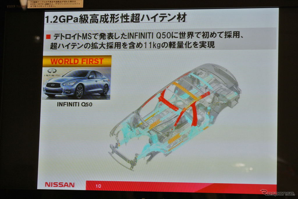 日産自動車 車体軽量化に関する説明会