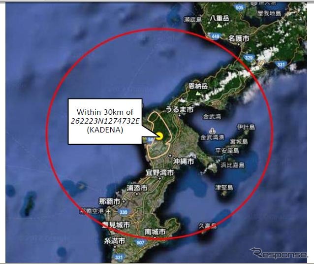 国土交通省、嘉手納基地周辺30kmの飛行に事前通告を要請