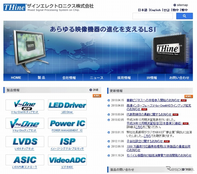 ザインエレクトロニクス（WEBサイト）
