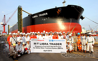 商船三井、大型原油タンカーにバラスト水処理装置を設置完了