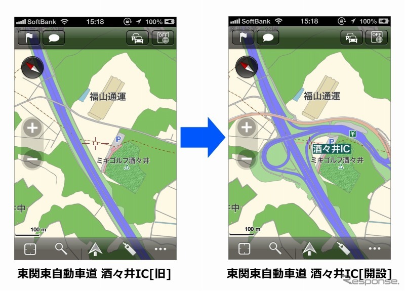 iOS向けナビアプリ「MapFan＋」