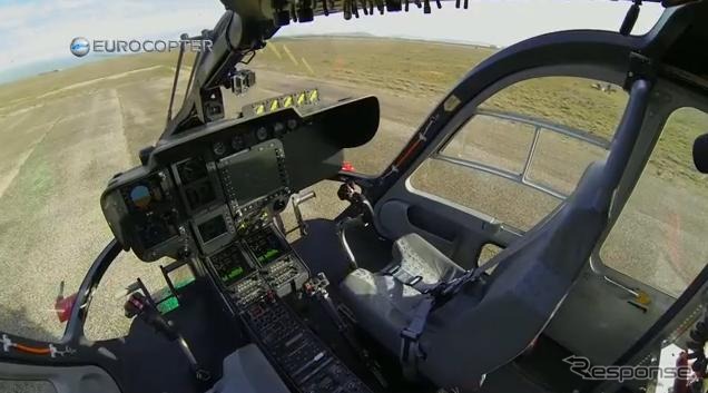 EC145ヘリコプターの無人デモンストレーション飛行（動画キャプチャ）