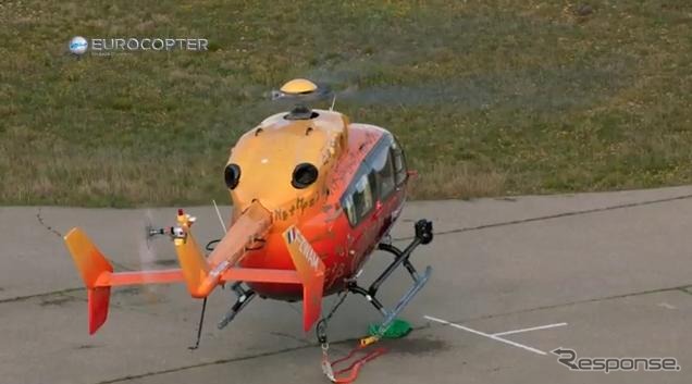 EC145ヘリコプターの無人デモンストレーション飛行（動画キャプチャ）