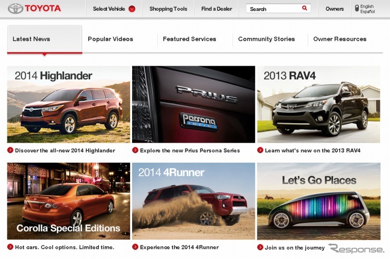 北米トヨタ（webサイト）