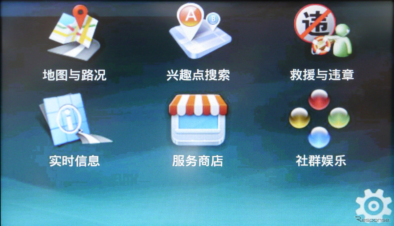 テレマティクスサービスのメインメニュー