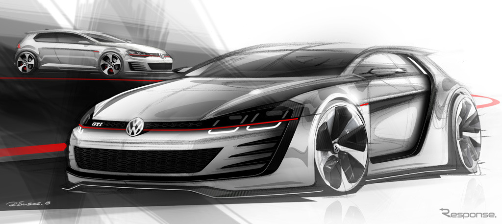 VW デザイン ビジョン GTIの予告スケッチ