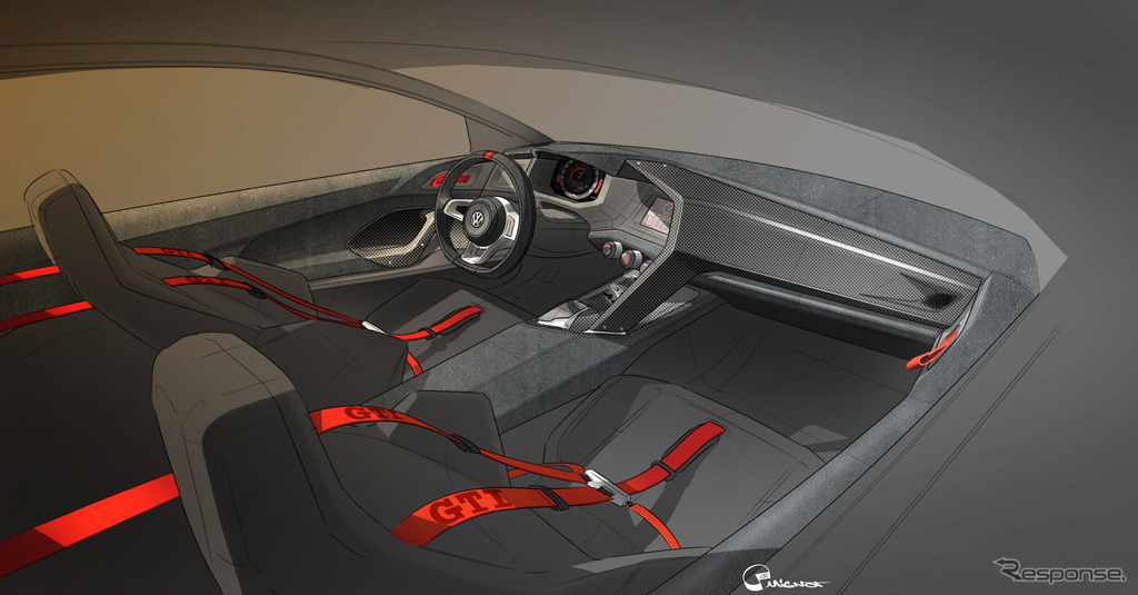 VW デザイン ビジョン GTIの予告スケッチ