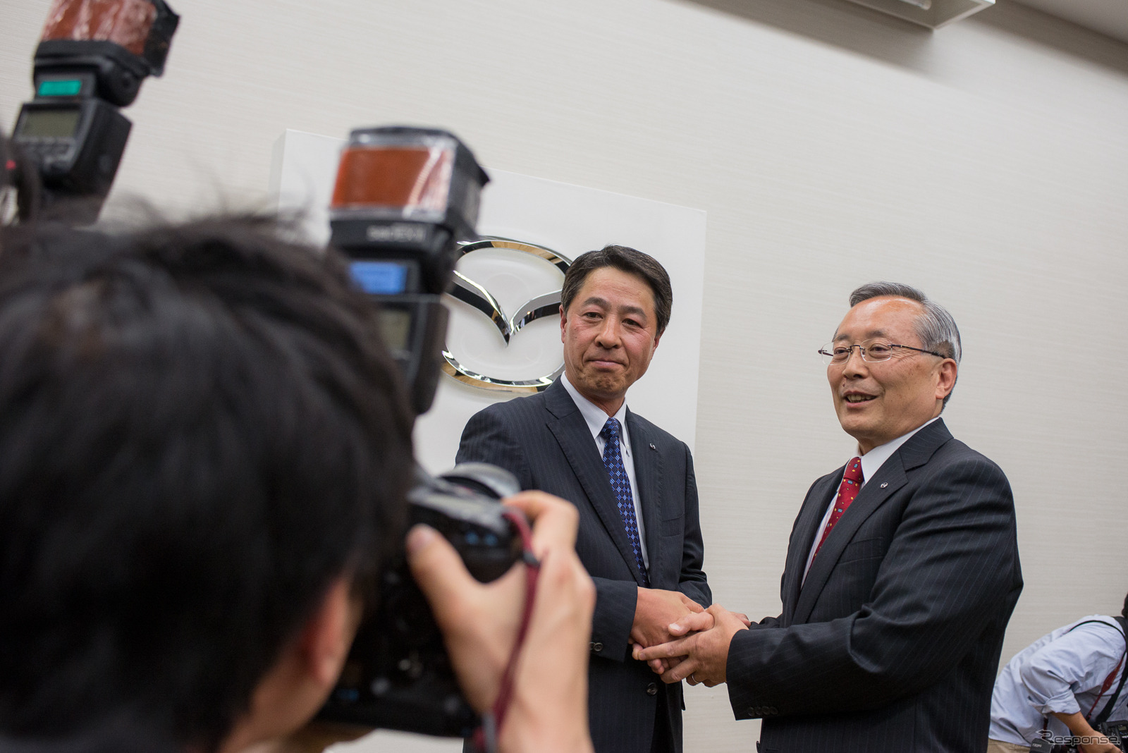 マツダ 社長交代発表会