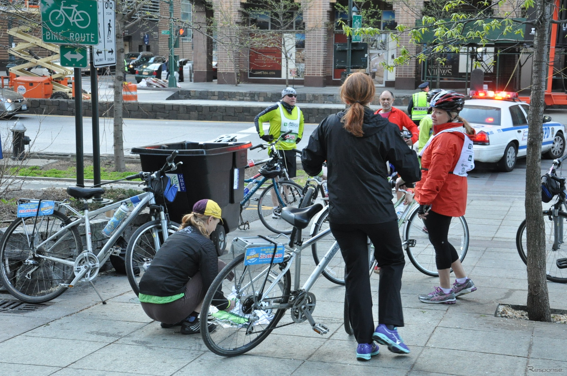 スタート前のレンタル自転車スペース