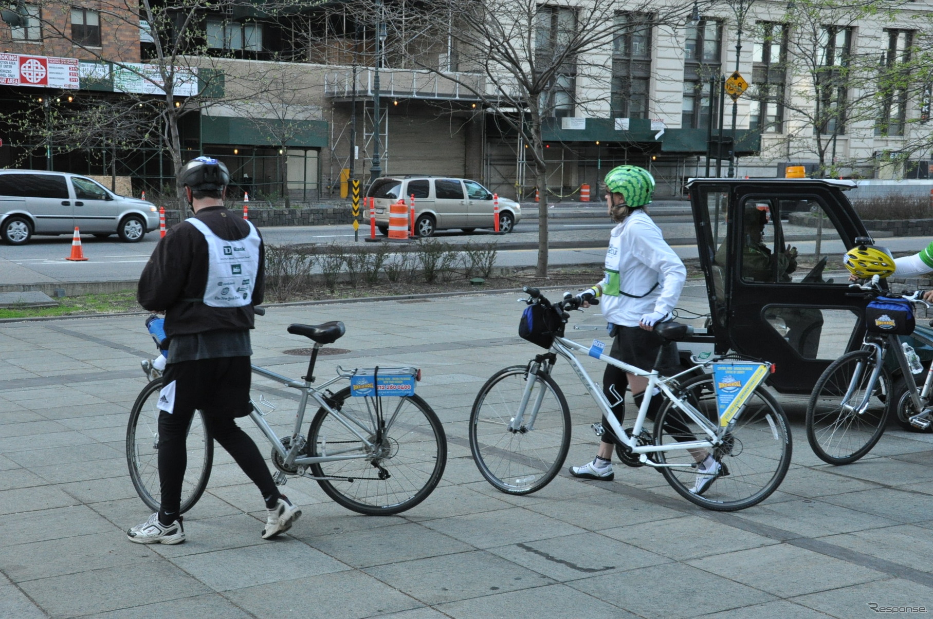 スタート前のレンタル自転車スペース