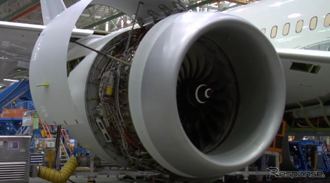 ボーイング787の組立の様子（動画キャプチャ）