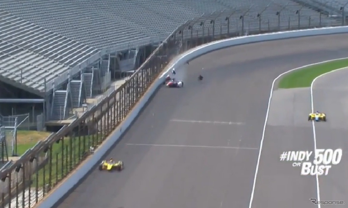 INDYが公開したクラッシュ時の動画キャプチャ