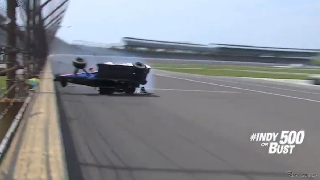 INDYが公開したクラッシュ時の動画キャプチャ