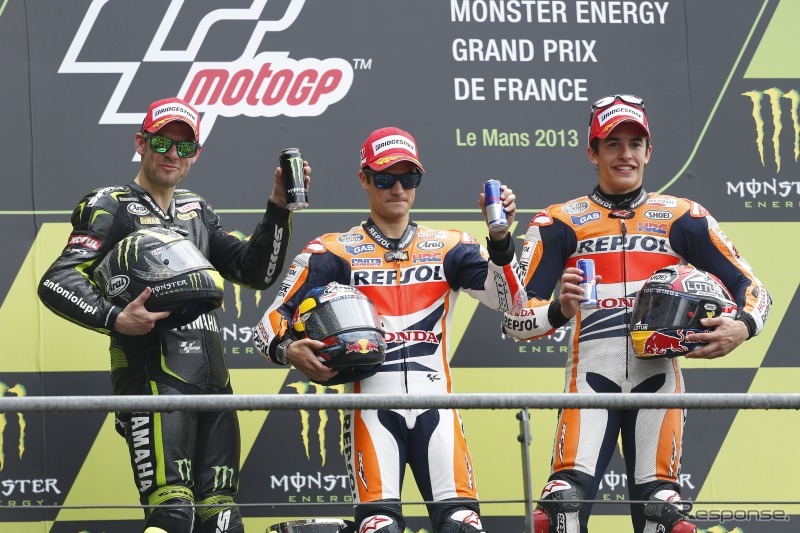 MotoGP ダニ・ペドロサ選手(中央)、マルク・マルケス選手(右)