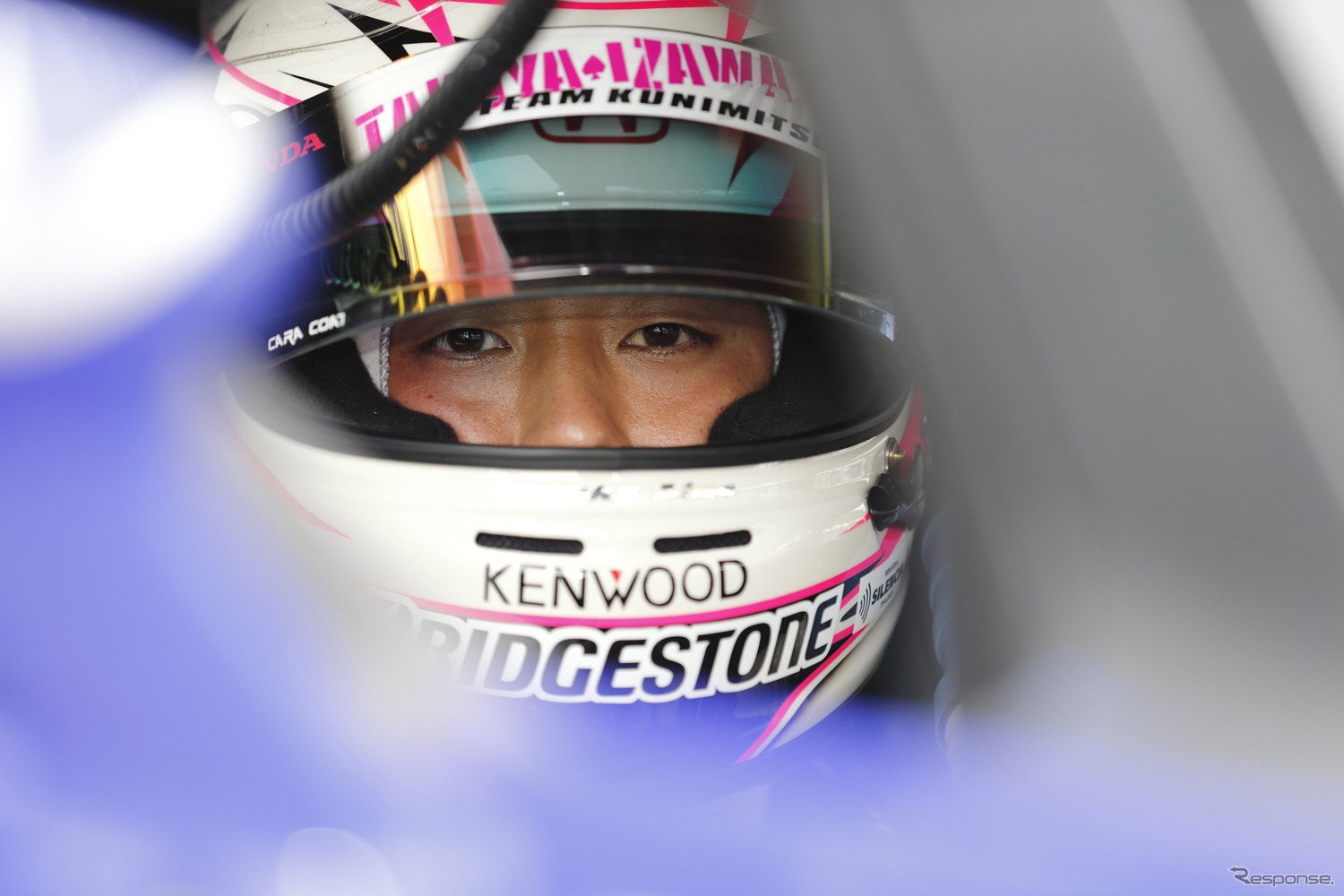 決勝3位、現在ポイントリーダーの伊沢拓也（#100 HSV-010）。写真：Honda