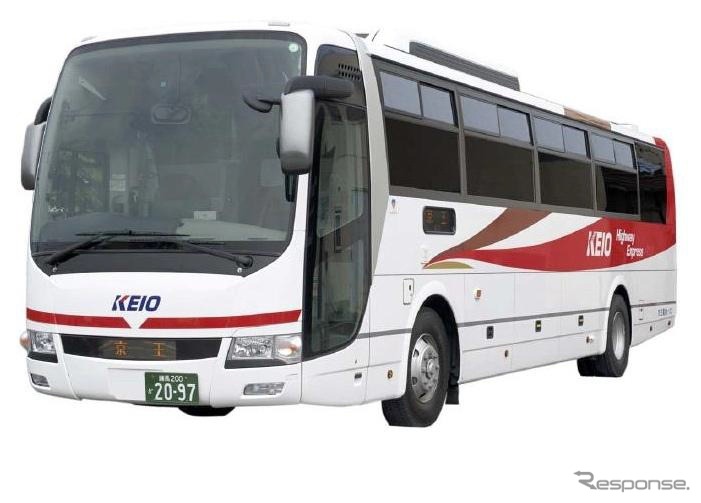 中央高速バス新宿～富士五湖線の使用車両のイメージ。