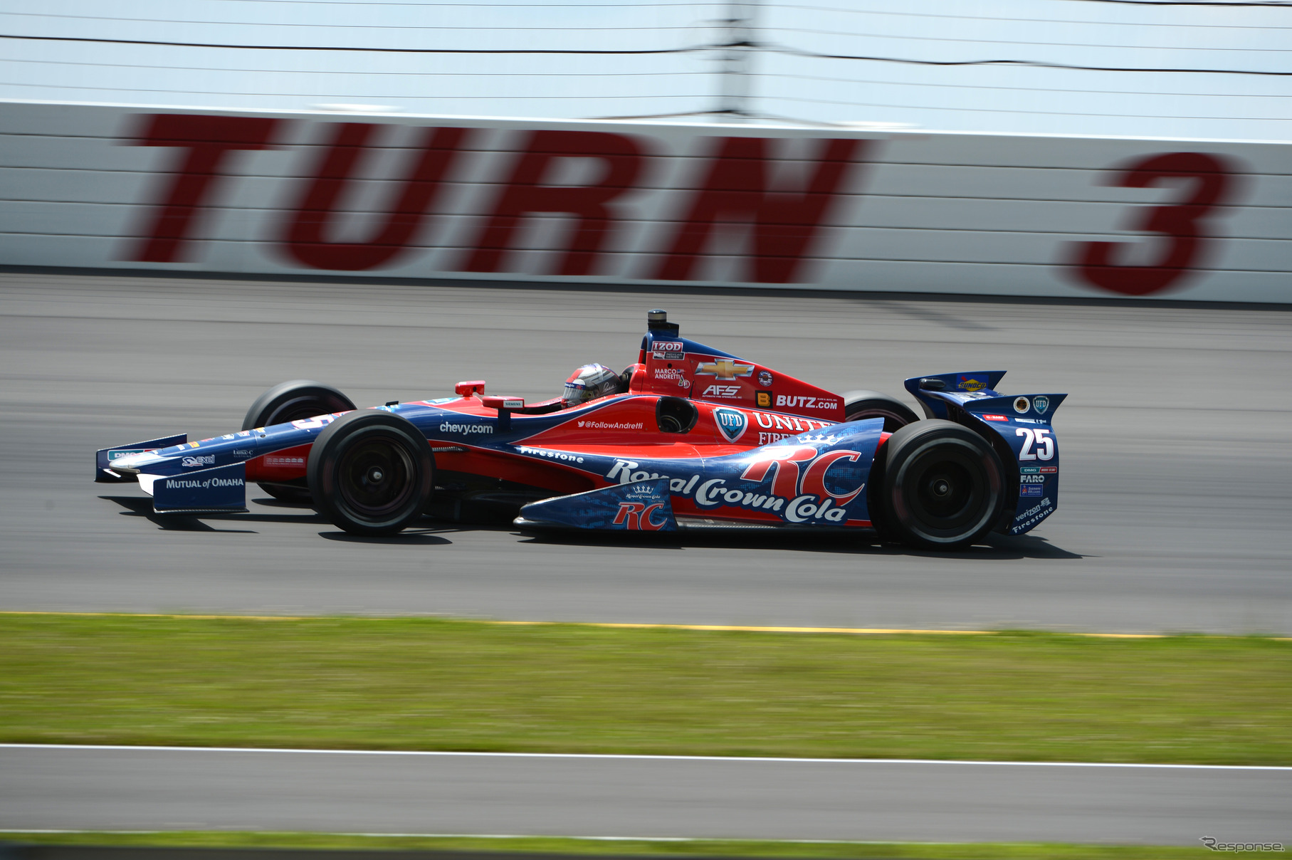 レース中盤までを支配したマルコ・アンドレッティだが、またも勝てず。写真：IndyCar