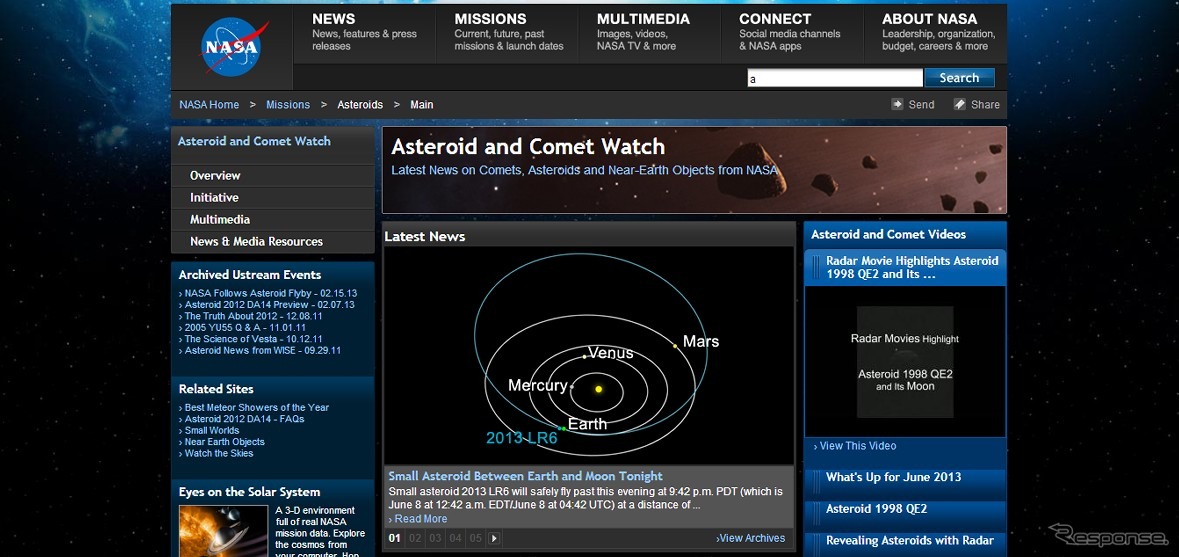 NASA小惑星ウェブサイト