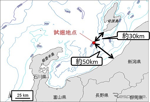 基礎試錐「上越海丘」の試掘地点