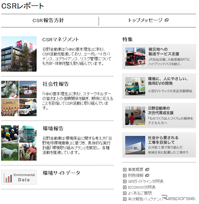 日野自動車CSRレポート