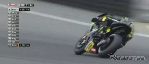 MotoGP第11戦の予選（動画キャプチャ）