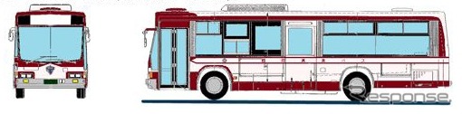 1950年の旧塗装も飯能営業所所属の1台に施し、11月から運行を開始する。