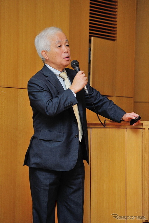 2013年9月、都内で講演するJAXA奥村直樹理事長