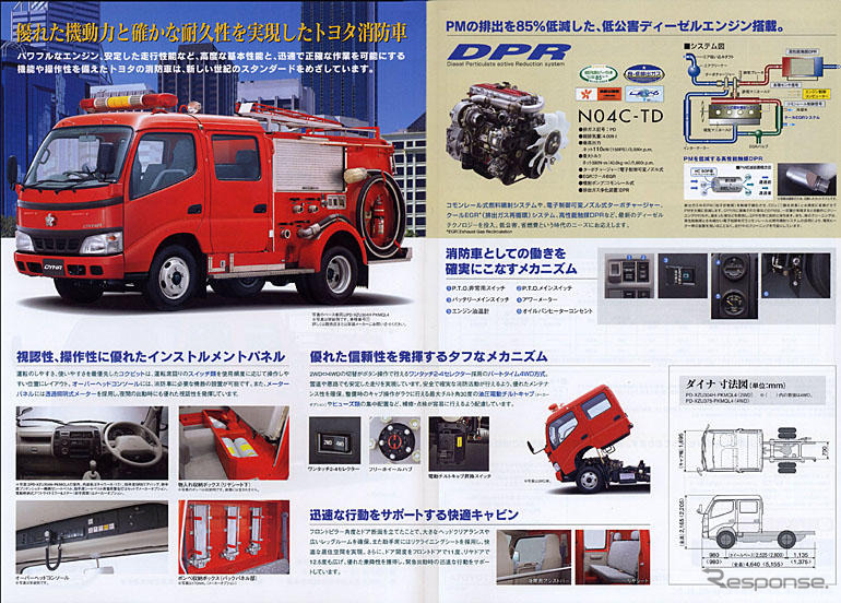 トヨタ ダイナ 消防車…全部見せる4ページ