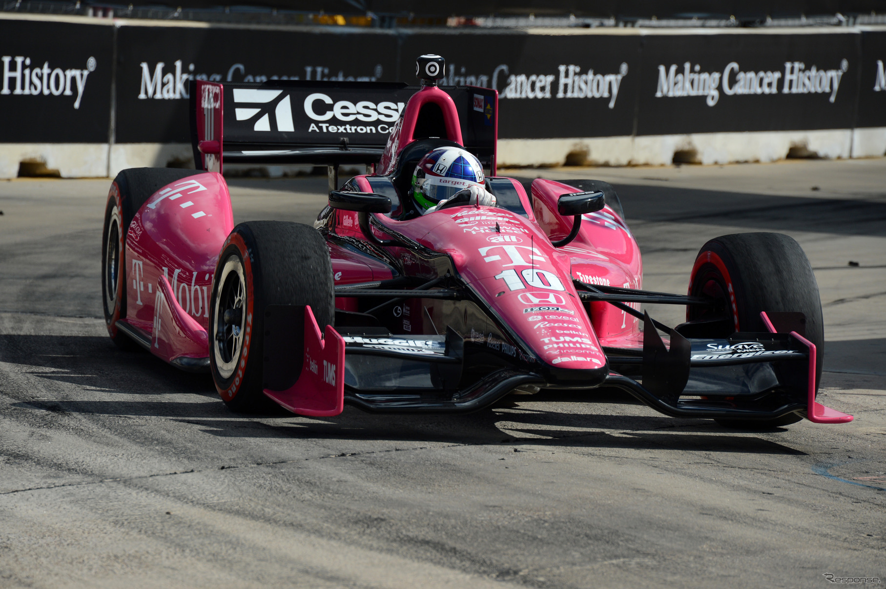 最終ラップで大クラッシュに遭遇してしまったフランキッティ。写真：IndyCar