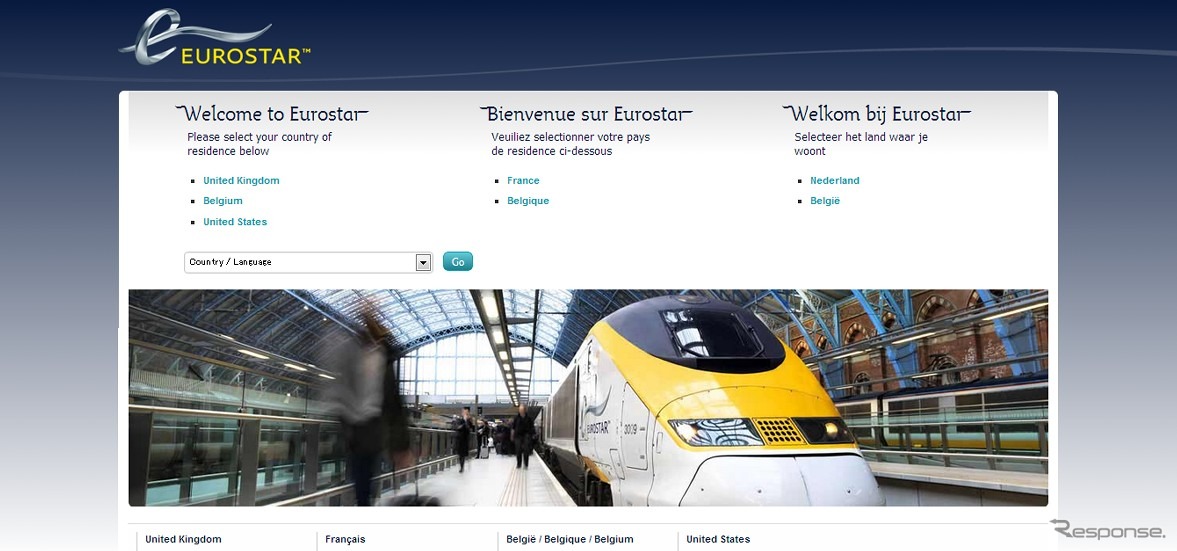 ユーロスターwebサイト