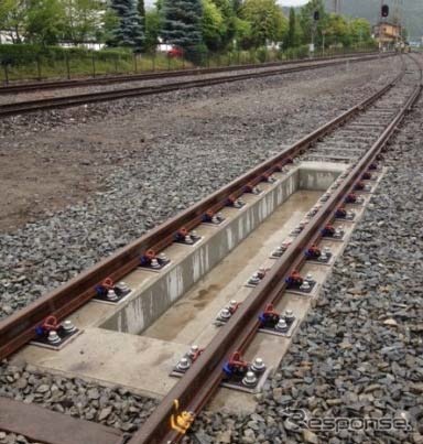 遠野駅構内の灰処理設備（アッシュピット）は既に完成している。