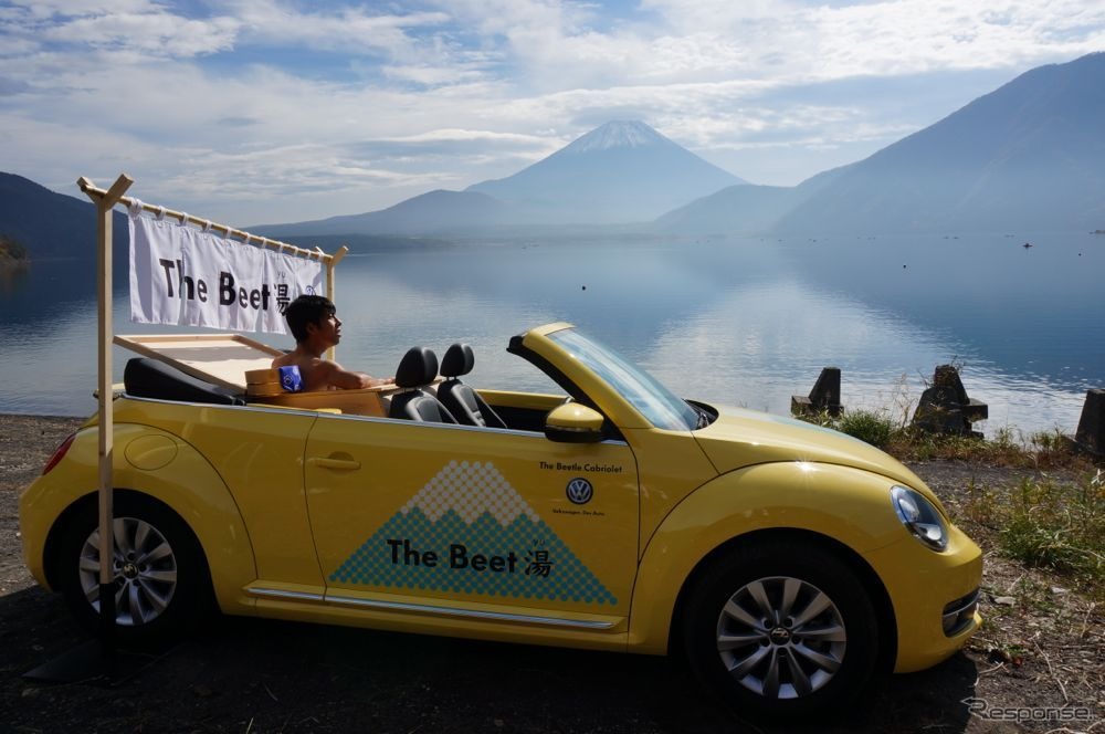 本栖湖でおこなわれた『The Beet 湯』のプロモーション映像撮影