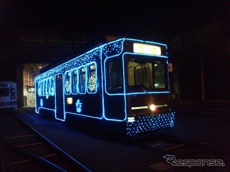 熊本市交通局が11月15日から運行を開始した「イルミネーション電車」（イメージ）