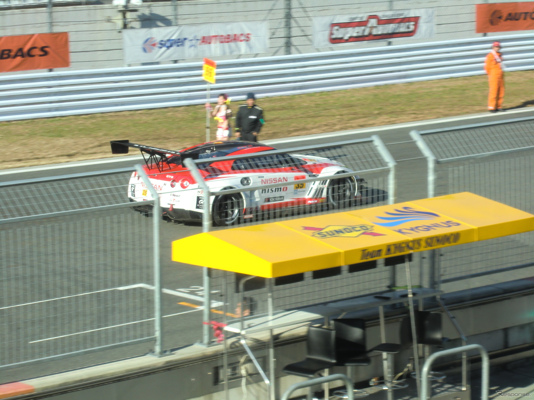 #35 GT-Rのバンカムは初出場ながらトップ走行の健闘を見せた。