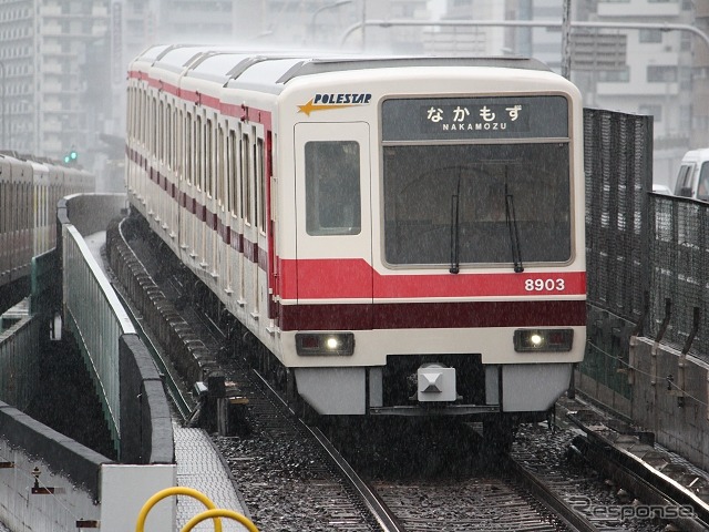 北大阪急行の電車。同社の鉄道路線に設定されている「日本一安い鉄道運賃」は、現在より10円高い90円になる。
