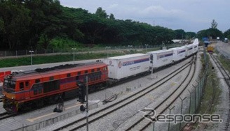 専用列車は最大27両分の貨物を一度に運ぶ。