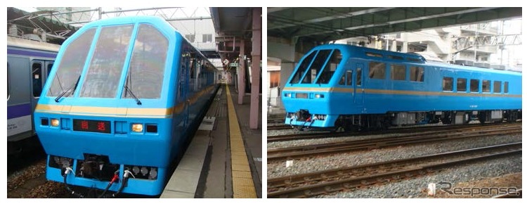 青をベースにした塗装に変更された「Kenji」。12月28日から運転を開始する臨時快速『ふるさと宮古』などで使われる。