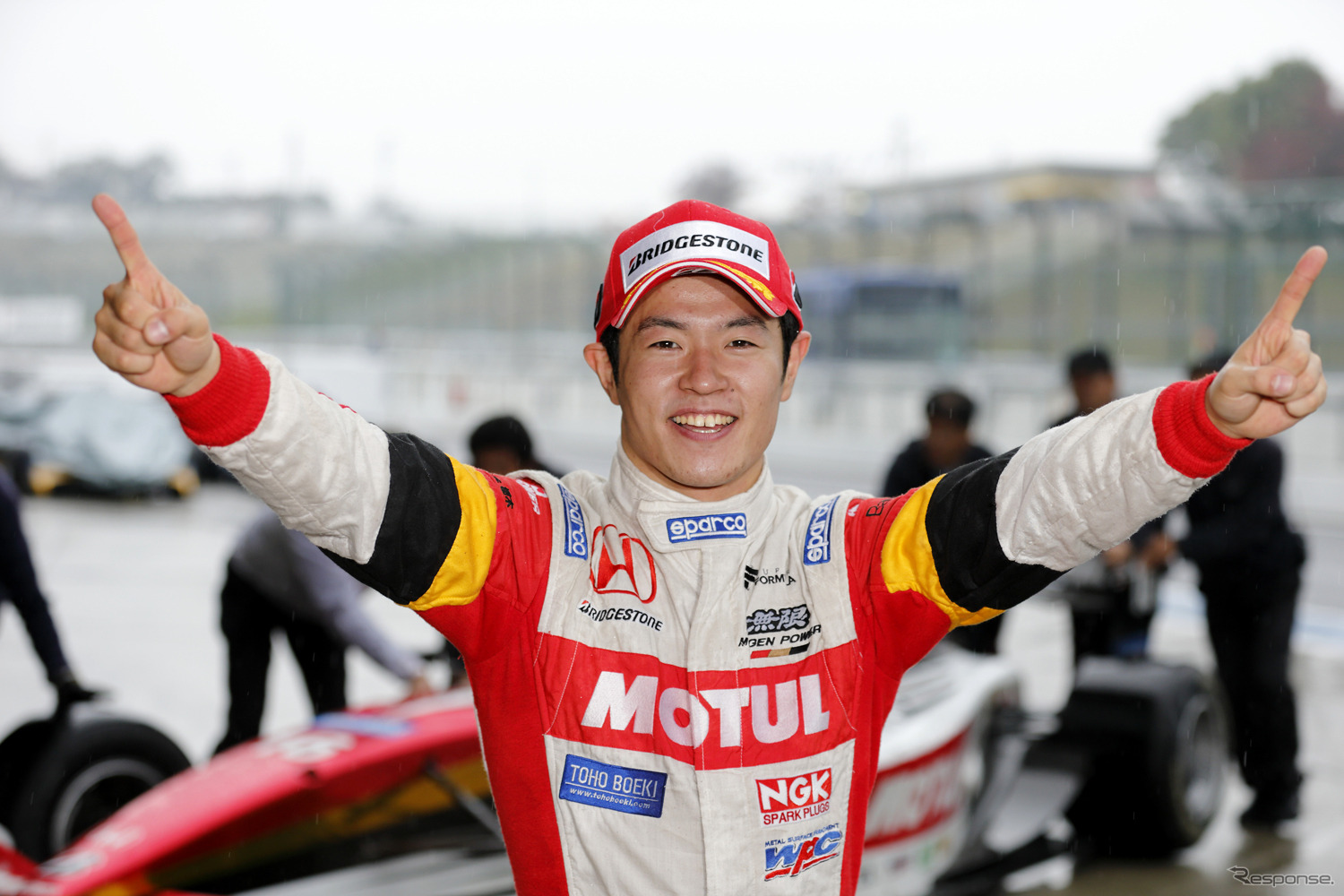 スーパーフォーミュラ初代王者となった山本尚貴。写真：Honda（2013年）