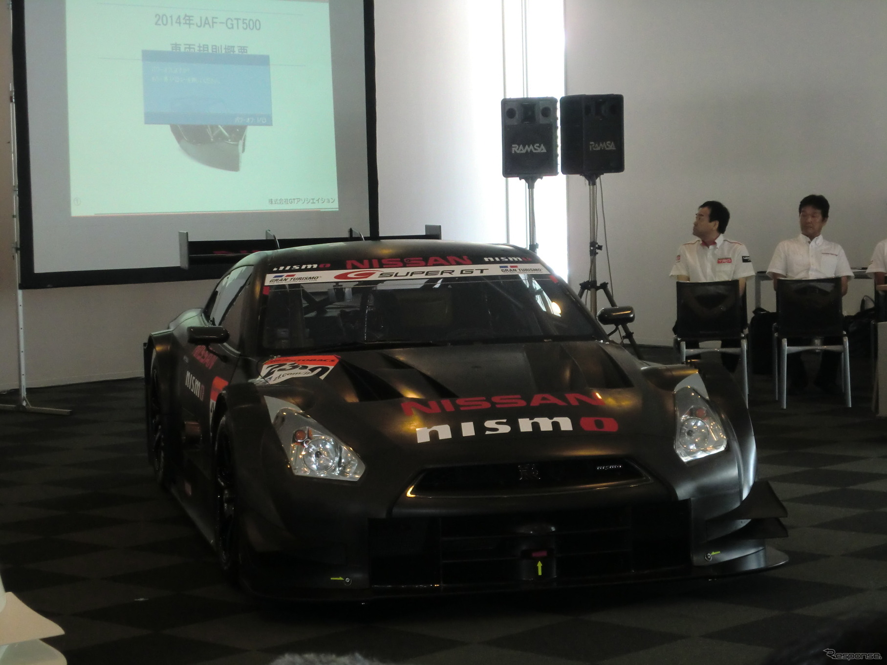 2013年8月、鈴鹿1000kmのレースウイークにお披露目された、2014年型GT500仕様GT-R。
